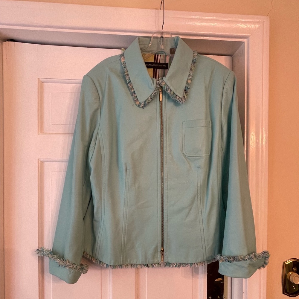 Dana Buchman Turquoise Leather Jacket - Size L